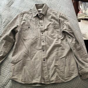 Taylor Stitch Gray Herringbone Button Down - Medium 40